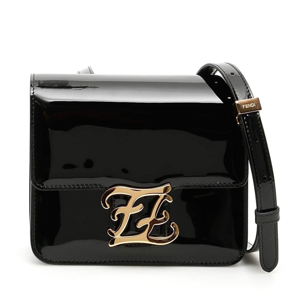 FENDI 'Karligraphy' Patent 'FF' Logo Shoulder Bag